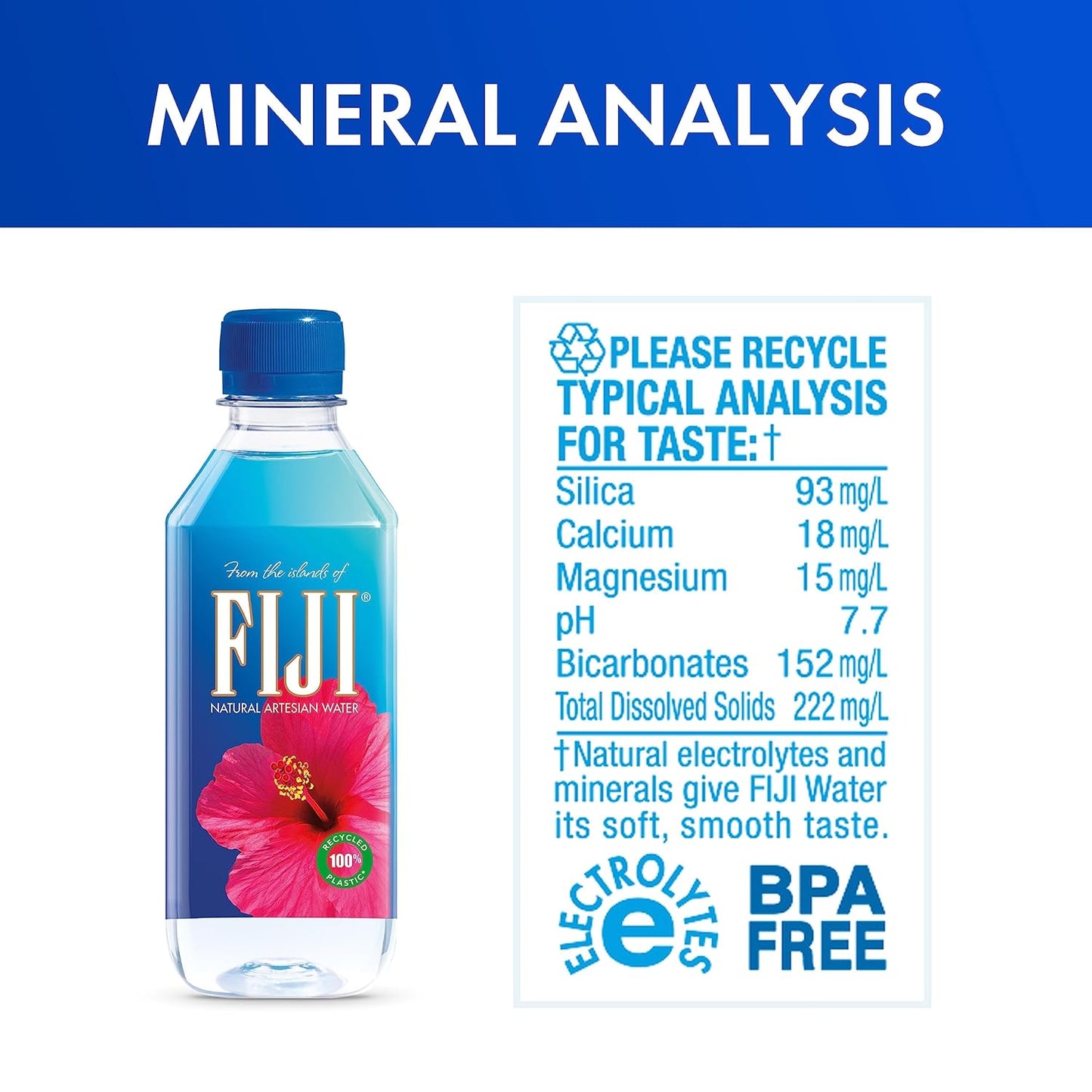 FIJI Natural Artesian Bottled Water 330 mL / 11.15 Fl Ounce (Pack of 24) - NEW